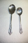 TWO Wallace ROSE POINT Sterling Silver Serving SPOONS -JELLY, SUGAR or BABY