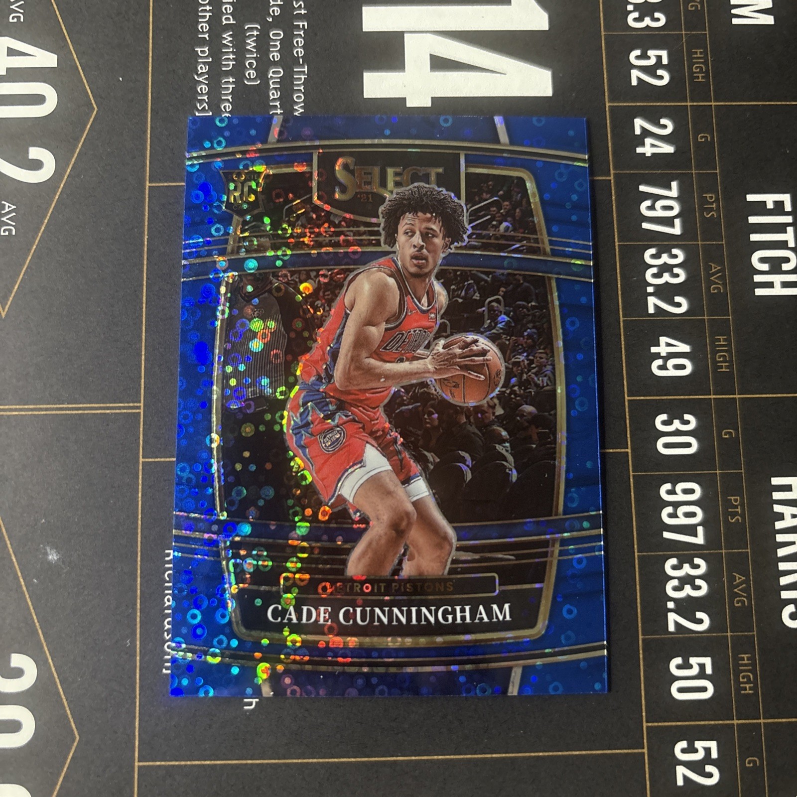 2021 Select Cade Cunningham #11 Rookie RC Concourse Blue Disco Prizm /25