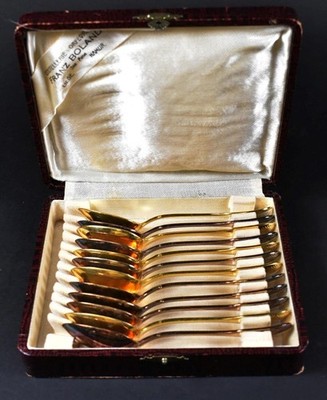 Christofle Gold Plated Espresso / Demitasse Spoons Vendome Pattern