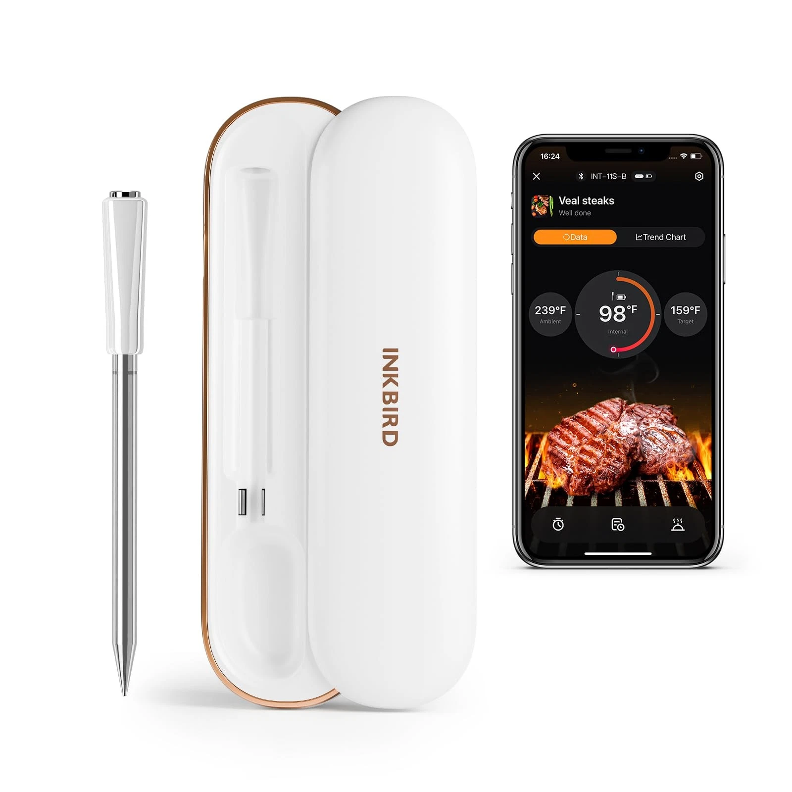 INKBIRD Wireless Meat Thermometer INT11SB, Bluetooth 5.4 Thermometer with Ult...