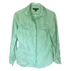 Tommy Bahama Linen Blouse Mint Green Womens XS