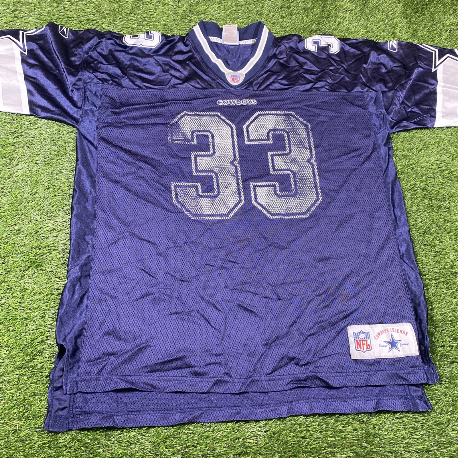VTG Tony Dorsett Dallas Cowboys Reebok Jersey Mens 2xl Blue #33 thumbnail 2