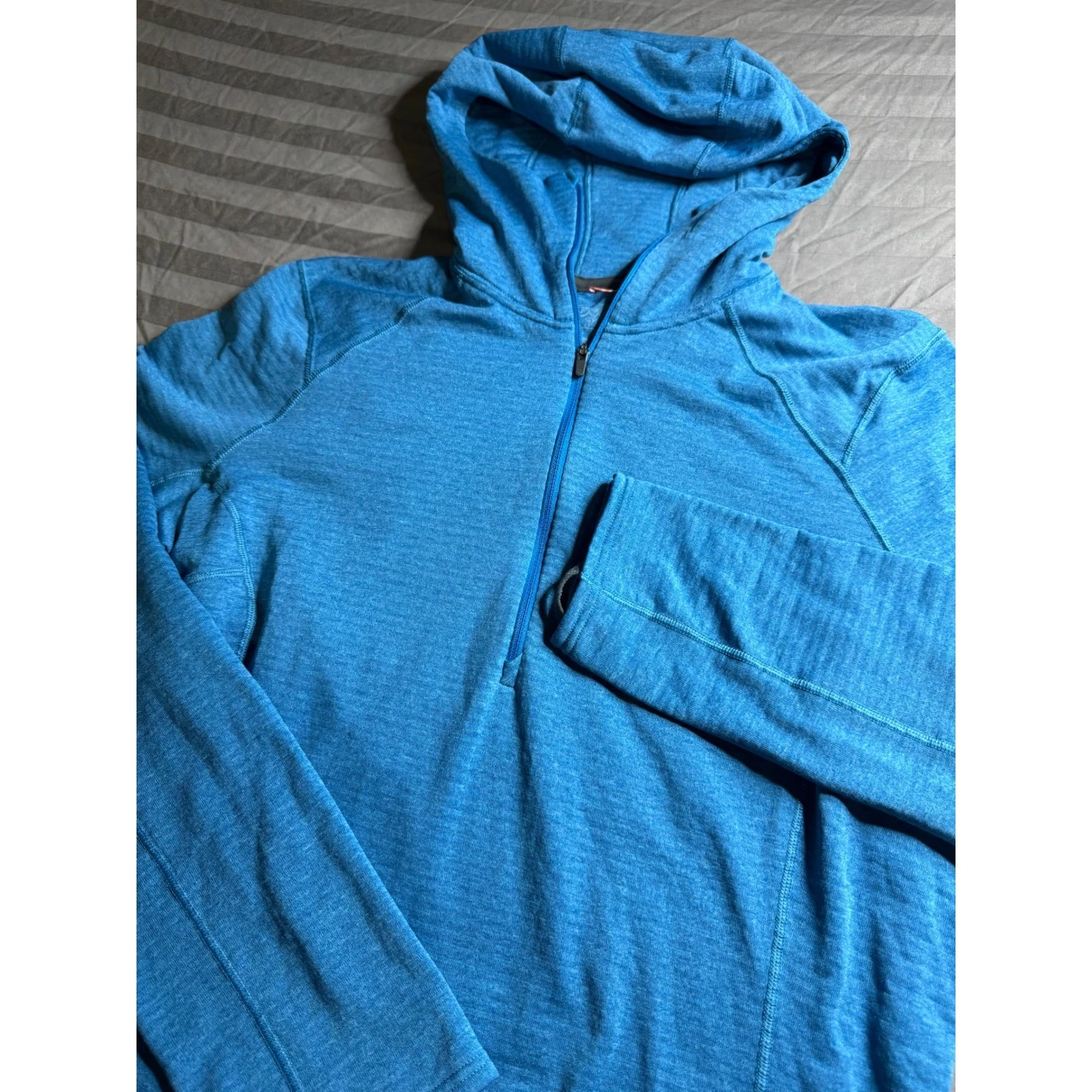 Patagonia Capilene Thermal Weight 1/4 Zip Hoodie Blue Polartec Womens XL