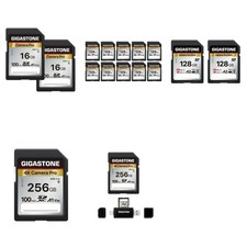 GIGASTONE SD Cards 16GB-256GB UHS-I A1/A2 V10/V30 U1/U3 C10 4K UHD Camera Japan