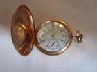 Antique 1910's Elgin Pocket Watch, Hunter Case, 14K Gold, 15 Jewels, For Repair