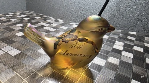 Vintage Fenton Glass Bird 50th Anniversary Gold Iridescent MANY COLORS AVAILABLE