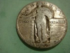 1929 D Standing Liberty Quarter album filler, actual coin in photo