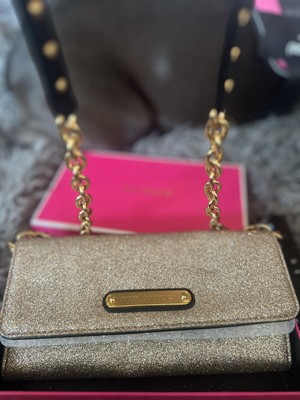 NIB Rare Retired Gold Juicy Couture Sparkle Clutch/Wallet On A Chain