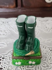 VINTAGE Midwest of Cannon Falls PHB Boots Garden Hose Hinged Trinket Box