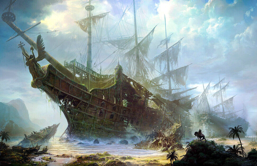 Wall Art Print, Pirate Ship, the pirate ship 