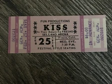 KISS Full Ticket Stub Comp Alive Feb25 1976 Fresno Vintage Kiss Aucoin CANCELLED