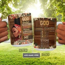 I Am Who God Says I Am BWM Personalized Full Color Ceramic Novelty Mug Gifts