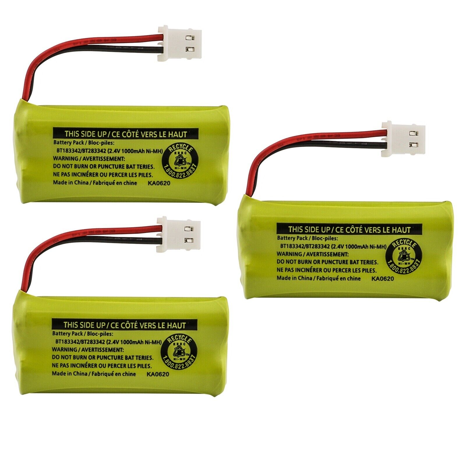 Kastar (3-Pack) Battery BT183342 / BT283342 for Vtech AT&T Cordl
