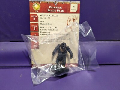 D&D miniatures Aberrations CELESTIAL BLACK BEAR #03 with stat card