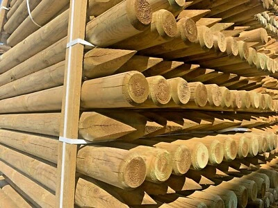 Pali in legno per recinzione con punta in pino impregnati in autoclave