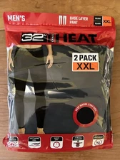 Men's 32 Degrees Heat Stretch Quick-Dry Base Layer Pant  Black 2 Pack XXL
