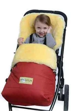 Woolylux Sheepskin Footmuff, 100% Australian Sheepskin, Red