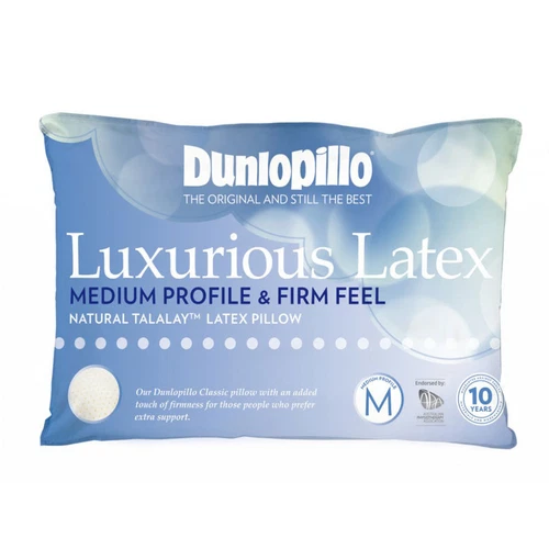 DUNLOPILLO Luxurious Natural Talalay Latex Medium Profile Firm Feel Pillow NEW  - Picture 4 of 5