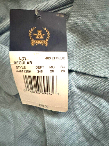NEW Arrow Light Blue Short Sleeve Polo Approved School Wear Uniform Top Large 7 - Picture 3 of 4