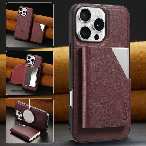 For iPhone 13 14 15 16 Pro Max Magnetic PU Leather Case Shockproof w/ Card Slots - Picture 14 of 20