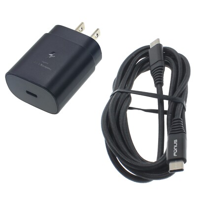 25W Fast Home Charger PD Type-C 6ft USB-C Cable Quick Power Adapter for Tablets