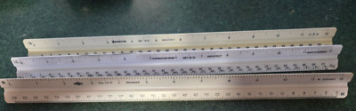 3 Rulers Staedtler-Mars & Architect,  Alvin Engineer Triangle Rulers 12''