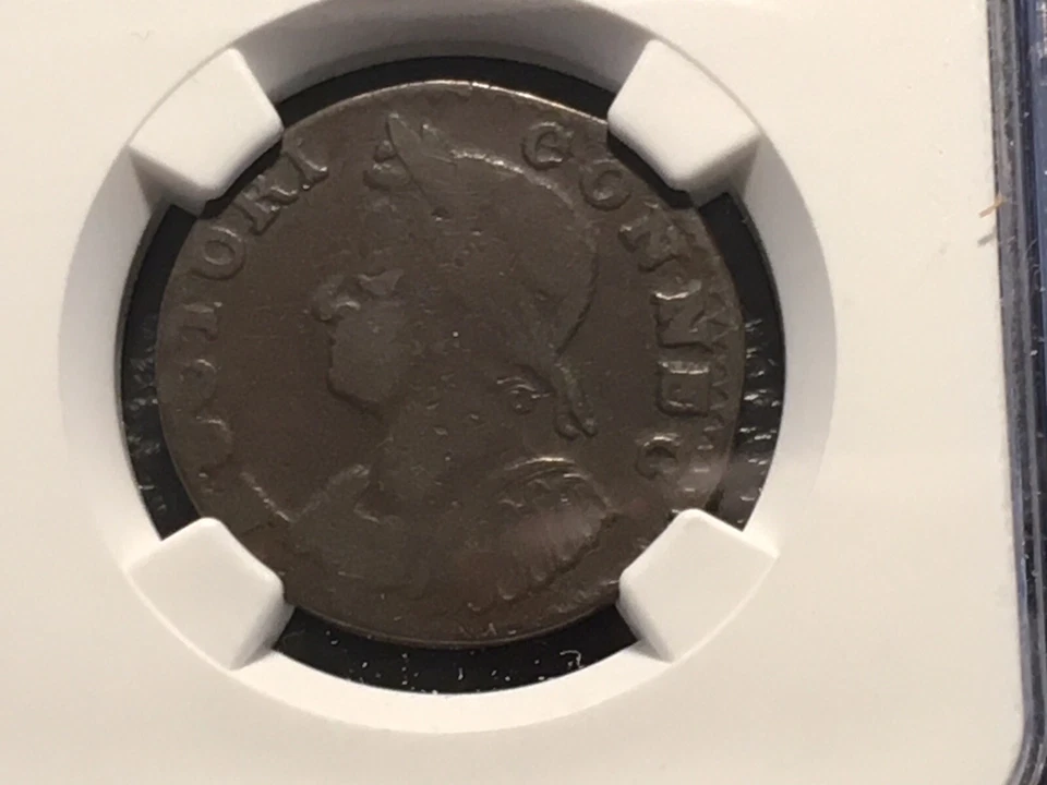 1786 Mailed Bust Left Connecticut colonial NGC vg 10 original Brown Color - Image 4 of 4