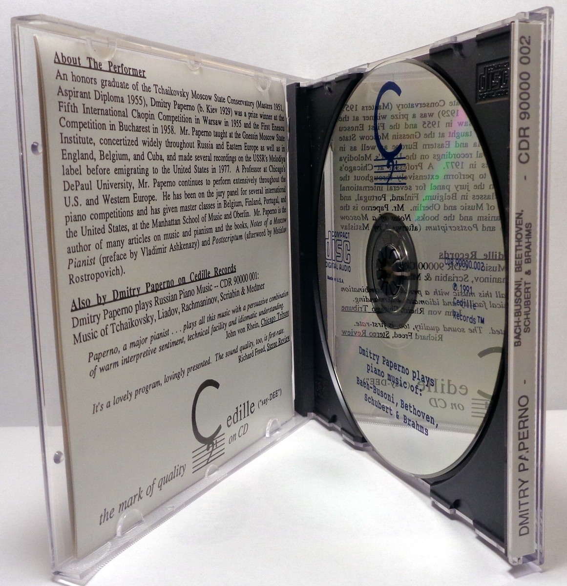 Piano Music by Dmitry Paperno (CD, 1994) 735131900225| eBay