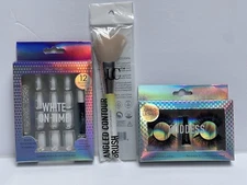 Pearl World White Nails, Brush & Jumbo Eyelashes Set
