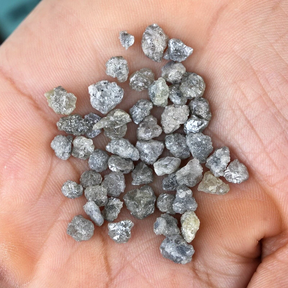 2 PCS REAL LOOSE DIAMONDS AFRICAN RAW UNCUT ROUGH GEMSTONE FOR JEWELRY - Image 3 of 4