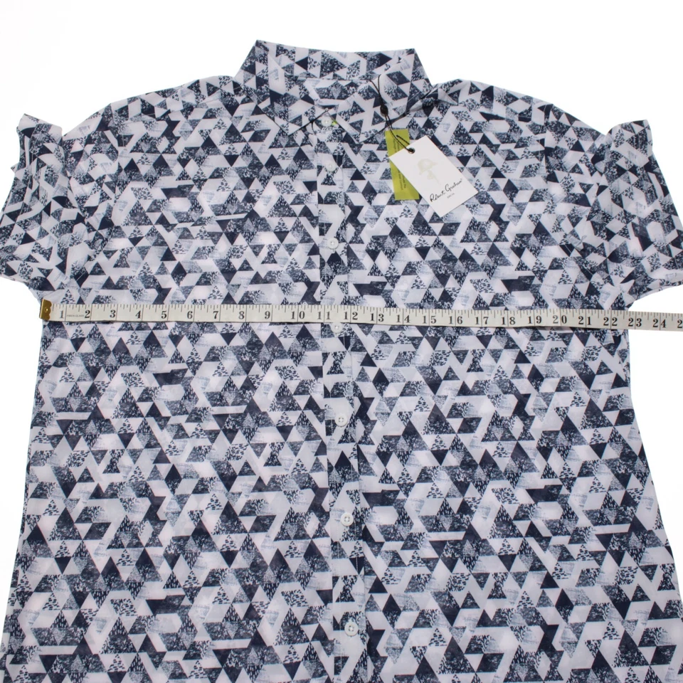 Robert Graham NWT Stamos Short Sleeve Casual Button Down Shirt Size L Blue/White - Image 4 of 4