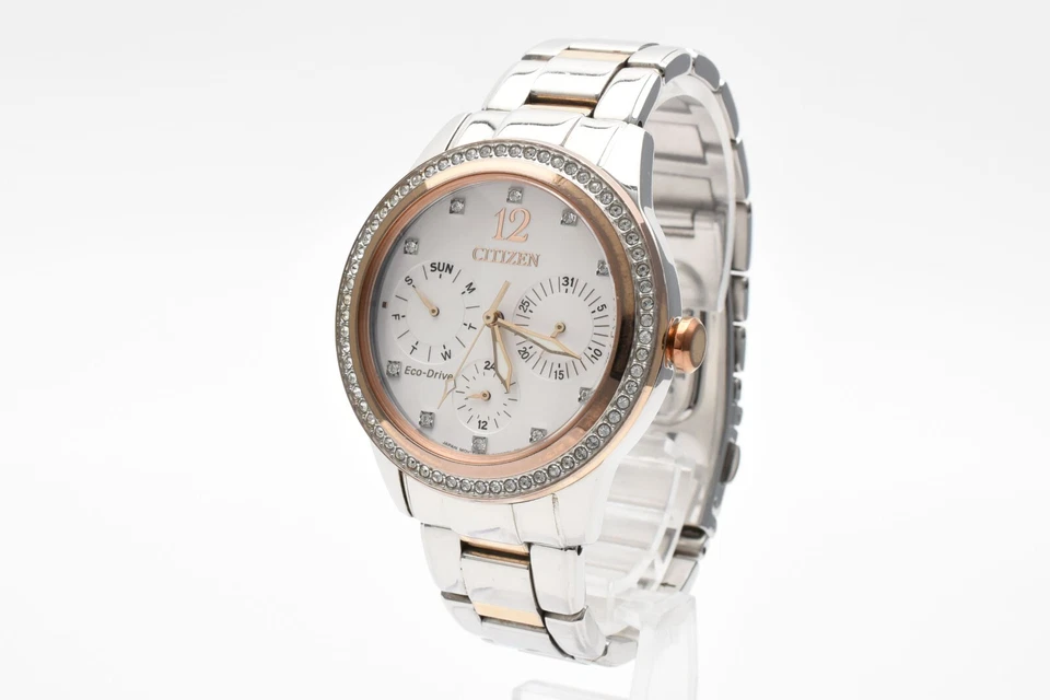 [Casi COMO NUEVO] Citizen Eco-Drive FD2016-51A damas cristales de Swarovski esfera múltiple Foto 3 de 4
