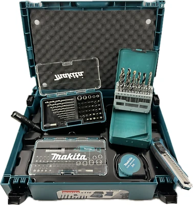 Makita Fan Kit Paket 116-tlg. Bohrer- und Bitset im MAKPAC-Koffer Maßband Cutter