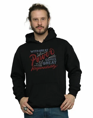 Marvel Uomo Spider-Man Great Responsibility Felpa Con Cappuccio - Imagen 1 de 3