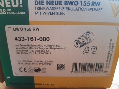 VORTEX Pumpe BWO 155 RW mit Ventilen Anschluss 1'' AG, 433-161-000