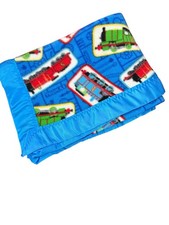 Thomas Tank Engine Plush Satin Trim Baby Toddler Blanket Trains Boys 56x37