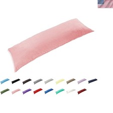 Machine Washable Pink Body Pillow Cover - 21x54 Inch Cotton, Soft  Breathable