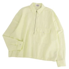Hermes Shirts Long Sleeve Half Zip Linen Cotton Mens 40 15 3 4 (M Used MOLO-0