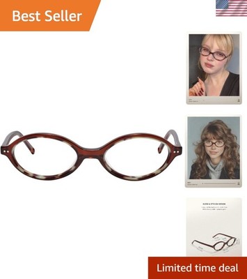 Retro Style Blue Light Glasses for Small to Medium Faces - Olive Brown Frame