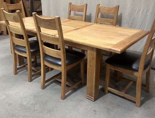 Danube Weathered Oak Dining Table And Chairs - Picture 17 of 24