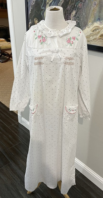 Nightgown House Nap Dress Cottage Granny Core Women s 46 (XL) Ruffle Floral READ