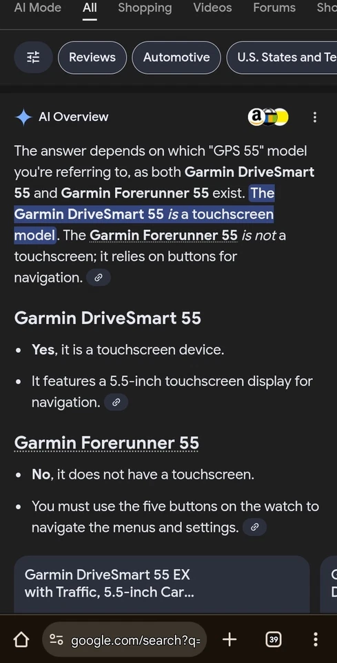 GPS Garmin Drivesmart 55 Exclusive Navigator LT TRAFFIC & MAPS 5.5" Touchscreen - Image 3 of 4