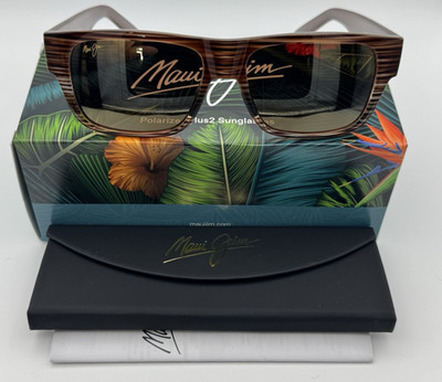 Maui Jim KEAHI H873-10 - Brown Stripes Frame / HCL Bronze Lens