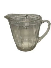 Vintage Antique Ekco Chicago Clear Glass Ribbed Juice Cocktail Pitcher 639 6"