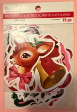 RECOLLECTIONS HOLLY JOLLY VINYL DIE CUT STICKERS 18 PC CHRISTMAS ~ NEW