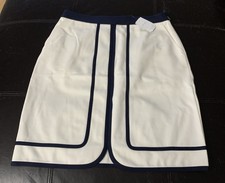 NWT J. McLaughlin Marf Skirt Womens Size 2 Ivory and Navy Pencil 168 SR1