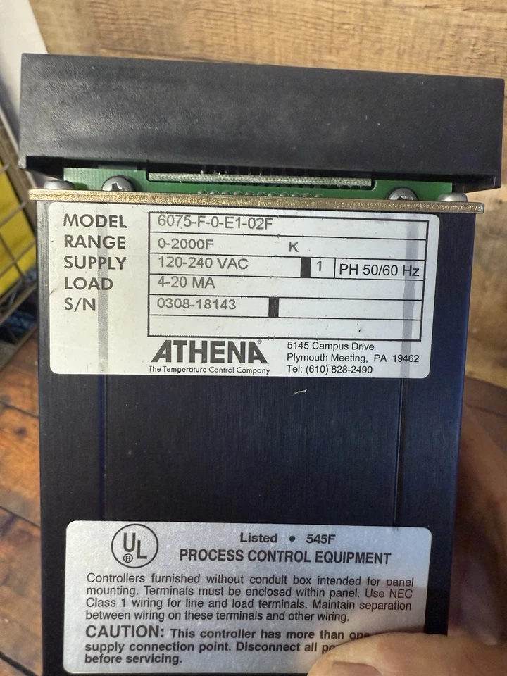 Athena 6075 Temp Controller 0–2000F 120-240V VAC 4-20mA Boiler Unit NOS Item - Image 4 of 4