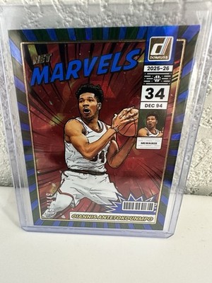 Giannis Antetokounmpo Net Marvels Blue Parallel Card 58/149 2025-26 Donruss