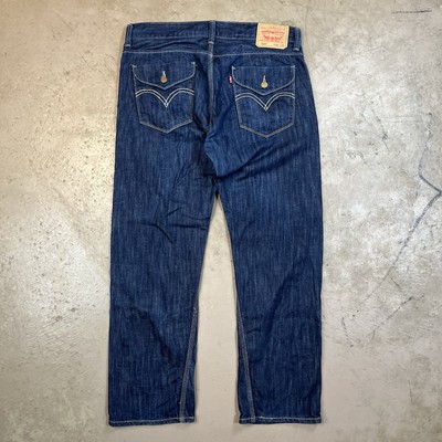 Levi's 514 Jeans Mens 36x29.5 Straight Potrero Spade Pocket Raw Dark Wash Blue