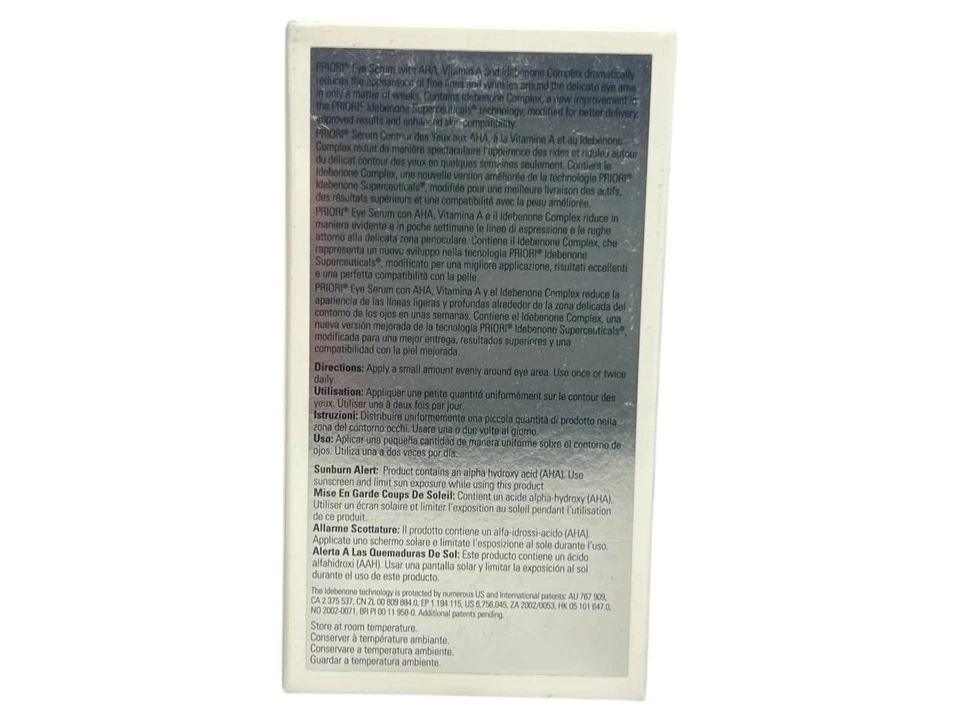 Priori Idebenone Superceuticals® Eye Serum – 0,5 fl oz/15 mL – Selado - Imagem 2 de 2